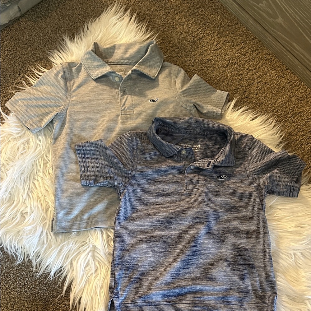 Vineyard Vines Boys Polo Set - Light Gray & Heather Blue